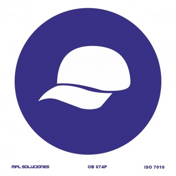 Señal: Obligatorio el uso de gorra protectora