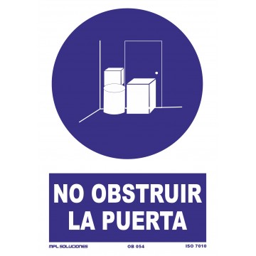 Señal: No obstruir la puerta