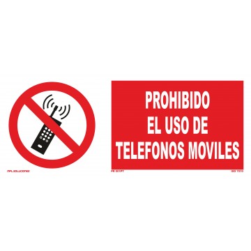 Señal: Prohibido el uso de teléfonos móviles