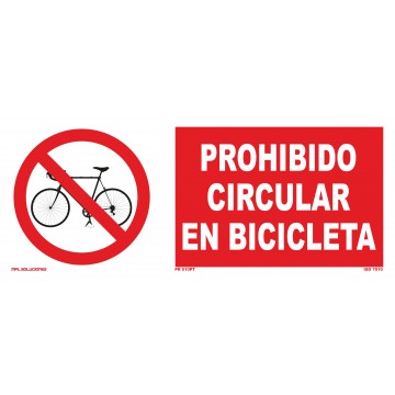 Señal: Prohibido circular en bicicleta