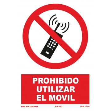 Señal: Prohibido utilizar el móvil