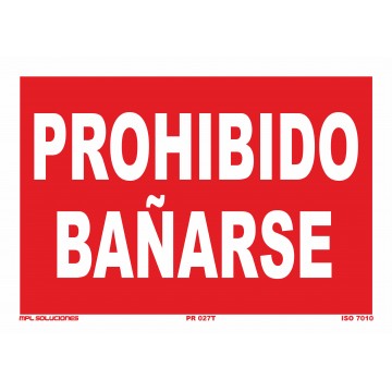 Señal: Prohibido bañarse