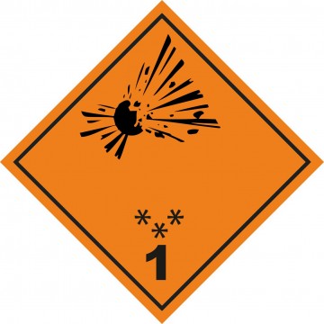 Señal Clase1 adhesiva Materias y Objetos Explosivos.(1)