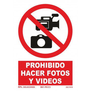 Señal: Prohibido hacer fotos y vídeos