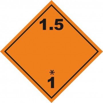 Señal Clase1 adhesiva materias y Objetos Explosivos.(1.5)