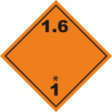 Señal Clase1 adhesiva materias y Objetos Explosivos.(1.6)
