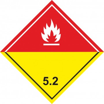 Señal Clase 5 adhesiva Peróxidos orgánicos