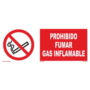 Señal: Prohibido fumar gas inflamable