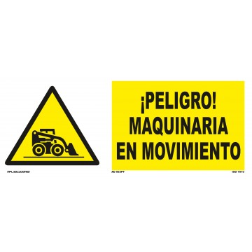 Señal: ¡Peligro! Maquinaria en movimiento