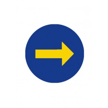 Señal Económica de Obra Dirección Obligatoria TR-400, 50cm
