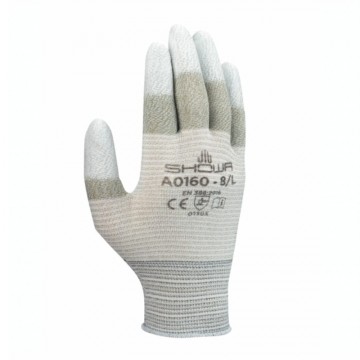 Guante A0160 acrílico tejido sin costuras nylon blanco antiestático