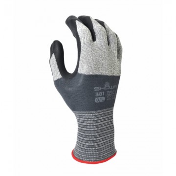 Guante 381 con forro de microfibra con tejido sin costura con recubrimiento de nitrilo. long.220-260 mm