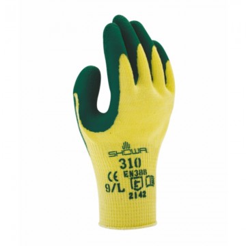 Guante 310V de poliéster / algodón con recubrimiento de látex natural Verde 