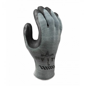 Guante 310B de poliéster / algodón con recubrimiento de látex natural Negro