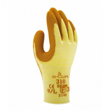 Guante 310N de poliéster / algodón con recubrimiento de látex natural Naranja 