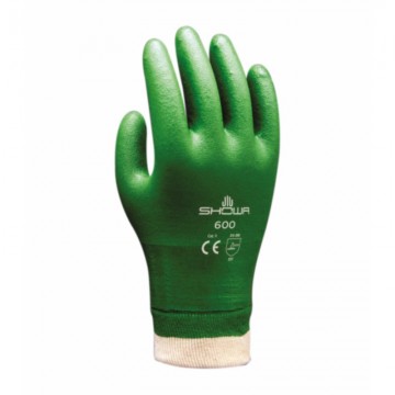 Guante 600 de algodón con revestimiento de PVC Verde