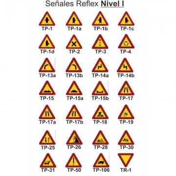 Señal Metálica MOPU Triangular 70 cm Reflex N1