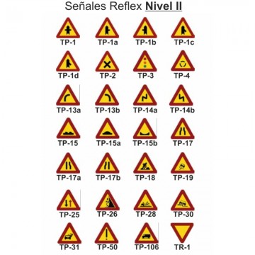 Señal Metálica MOPU Triangular 70 cm Reflex N2