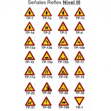 Señal Metálica MOPU Triangular 70 cm Reflex N3