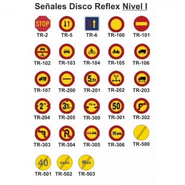 Señal Metálica Obligación MOPU Disco 60 cm Reflex N1
